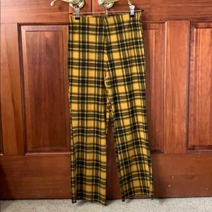 yellow plaid pants